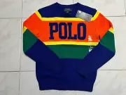 Polo Ralph Lauren Knit Colorblock Voyager Pullover Sweater Youth Kids S (8)