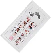12 Month Baby Growth Record Frame Handprint Footprint Kit for New Parents