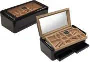 THE Baldwin Contemporary Humidor w/ Slide to Lock Dividers & Accessory Drawers