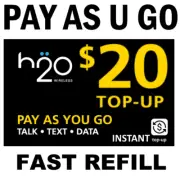 $20 H2O PAY GO or $20 PREPAID REFILL FAST DIRECT ONLINE TRUSTED USA DEALER