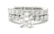 5.50CT ROUND CUT ETERNITY ENGAGEMENT RING & BAND SET