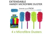 4x Extendable Long Microfibre Duster Extending Mini Microfiber Handy Cleaning