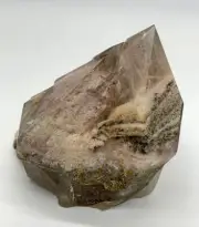 Large Elestial Quartz Crystal with Stunning Lodolite Phantoms, Unpolished (LQ34)