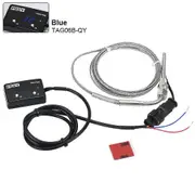 PQY Car Exhaust Temp Gauge Exhaust Gas Meter Digital With Sensor EXT Temperature Meter Turbo for 4WD Hilux Patrol EGT blue