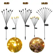 6/8/10 LED Garden Lights Solar Powered Firefly Landscape Firework Decoration
