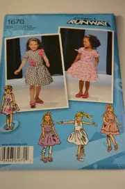Simplicity 1670 - Toddlers & Childs Dress w/ Bodice & Sleeve Variations Pattern