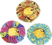 FRCOLOR Softest Boys and Girls Silk Sleep Cap Pack Set Flower Peacock Design Hair Bonnet for Boy Girl