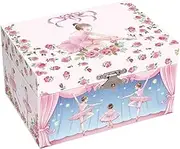 Kaper Kidz Rosabella Ballerina Music Box- Twirling Ballerina, Swan Lake Melody, Velvet Lined with Mirror