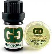 Gauge Gear Mini Balm & Blend Aftercare Set - 0.15 oz Ear Stretching Balm | 5 mL Daily Skin Conditioning Oil | All Natural Piercing Aftercare Kit |