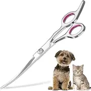 Pet Scissors, Grooming Scissors, 6 Inch Professional Stainless Steel Dog Grooming Scissors for Dogs, Cat Hair Scissors for Dogs, Paw Scissors, Curved Scissors (A)