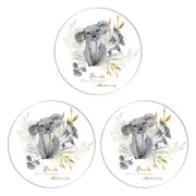 3PK LMD Koala Ceramic Surface Protector Trivet Home Decor Round 25cm Black/White