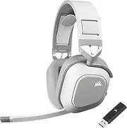 Corsair HS80 MAX WIRELESS Multiplatform Gaming Headset with Bluetooth - Dolby Atmos - Broadcast Quality Microphone - iCUE Compatible - PC, Mac, PS5, PS4, Mobile - White