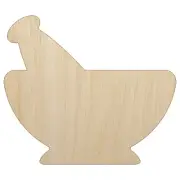 Mortar and Pestle Pharmacy Alchemy Icon Unfinished Wood Shape Piece Cutout Craft