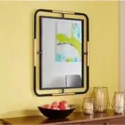 StyleWell Rectangle Black & Gold Modern Accent Mirror (32 in. H x 24 in. W)
