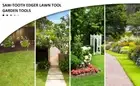 Garden Edger Half Moon Saw-Tooth Hand Edger Ergonomic Manual Lawn Step&`