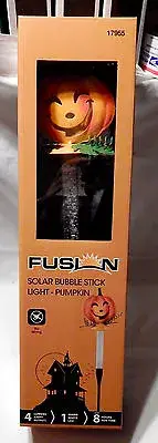 Solar LED Pumpkin Bubble Stick By Fusion #17955-35" Tall 8 Hour Run Time 4 Lu 9P