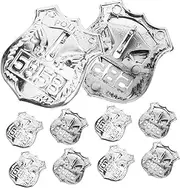 OFFIGAM Halloween Party Essential: 10pcs Plastic Police Badges Cosplay Props and Vibrant Police Badge Brooch