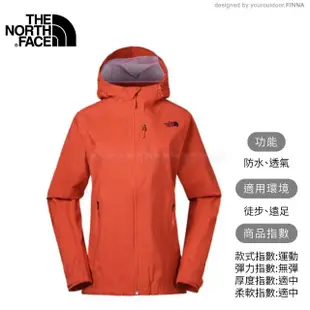 【The North Face】女 DryVent防水外套《橘》3GIM/防水外套/衝鋒衣/防風外套(悠遊山水)