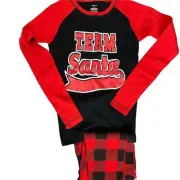 New Buffalo Plaid Kids Team Santa PJ’s