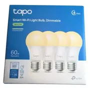 Tapo L510E 4 Pack Smart WiFi LED Light Bulb 2700K Dimmable Soft White Alexa