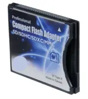 Shopdigi SDHC/SDXC to CF Type II Adapter Reader for 8/16/32/64/128 GB SD eye-fi
