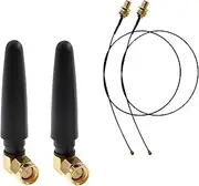 Oiyagai 2pcs 433Mhz WiFi Antenna 2.5dbi SMA Male (Pin) Connector with Mini PCI U.FL to SMA Female WiFi Pigtail RF1.13 15cm Cable