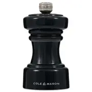 Cole & Mason Hoxton Black Gloss Kitchen Pepper Mill Seasoning Grinder 104mm