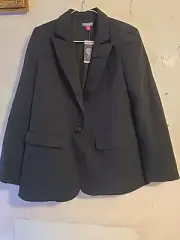 Vince Camuto Ladies Fully Lined Padded Shoulder Split Blazer Size S Black