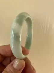 Stunning Light Green Jade Bangle Bracelet Real Jade Nephrite Money Luck Fortune