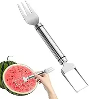 Watermelon Slicer - Stainless Steel Portable Watermelon Fork,Double Head Ergonomic Manual Vegetable Chopper for Carving Baking Prep Cooking