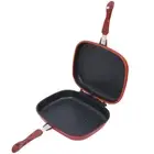AUS 32cm Kitchen Double Sided Frying Pan Non Stick Griddle Pressure Smoke Grill