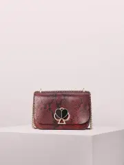 nicola snake embossed twistlock medium convertible chain shoulder bag