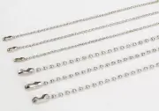 Ball Bead Chain Connector- 2.4mm Beaded Chains Keychain Tag Jewelry Making 50Pcs
