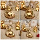 Nordic Christmas Candlestick Ornament Gold Iron Candle Stand Wedding Party