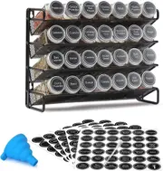 28 Jar Spice Rack Organizer with Labels, Chalk Marker, and Funnel - Countertop or Wall Mount