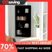 Book Cabinet 4 Shelves Black Engineered Wood 60x24x142 cm Modern Stylish 0874