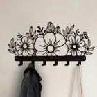 Flowers Wall mounted Coat Rack Wall Art Entryway Racks hooks Free Shipping