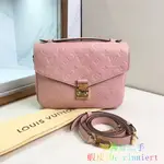 喵醬☆二手 LV 路易威登 POCHETTE METIS 老花壓紋 郵差包 手提包 單肩包 斜挎包 M44018 櫻花粉