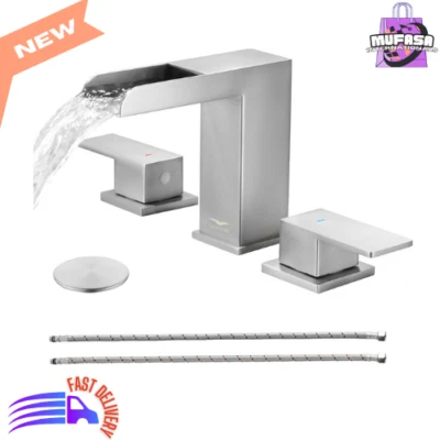 Waterfall Bathroom Faucet for Sink 3 Hole, 8" Widespread