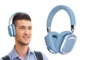 Bluetooth 5.3 Wireless Headphones Over Ear Stereo Earphones-Blue