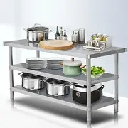 [Xoxomeg] Stainless Steel Prep & Work Table 39.4" D x 23.6“W x31.5 H with Undershelf, Commercial Kitchen Worktable, Dining Table for Restaurant Home Hotel (39.4" D x 23.6“W x31.5 H)