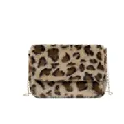 2 Pcs Winter New Shoulder Bag Female Plush Messenger Bag Soft Warm Fur Bag Retro Purse Animal Handbag Women