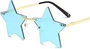 [HYYZZC] Star Shape Sun Glasses Funny Pentagram Eyewear Eyeglasses Decoration Party Glasses Rimless Sunglasses
