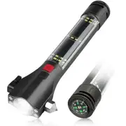 Car Safety Hammer Flashlight LED High Lumens Rechargeable Solar Powered Escape Kit, Window Glass Breaker and Seatbelt Cutter(Black)
