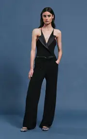 [Christopher Esber] Didion Satin Contrast Jersey Bodysuit