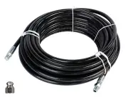 Schieffer 1/4" x 100' 4400 PSI Thermoplastic Sewer Jetter Hose & 4.5 Nozzle
