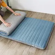 Traditional Japanese Futon Mattresses, Quilting Floor Mat Foldable Sleeping Pad Four Seasons Available Mattress,F,Twin
