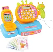 Toy Cash Register, Supermarket Register Pretend Set, Learning Toy with Sound Effects, Light Effects, Interactive Learning Fun, 24x11.5x13.5cm, for Childrens