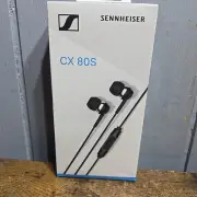 Sennheiser CX 80S Earphones Black Wire In-Ear Microphone Noise Isolation Earbuds