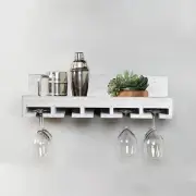 KIAYACI Wall-Mounted Wood Wine Rack 7 Bottles Wine Storage Rack with 5 Long S...